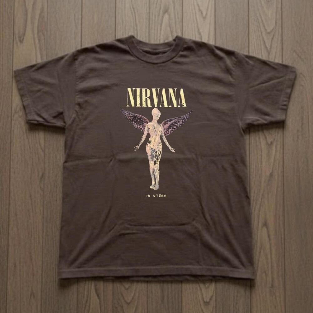 Nirvana In Utero Brown Cotton T Shirt